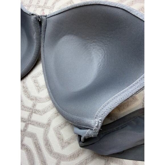 Cacique Boost Plunge Bra Gray Size 44D Push-Up Underwire Lightly Lined Support - Picture 5 of 7